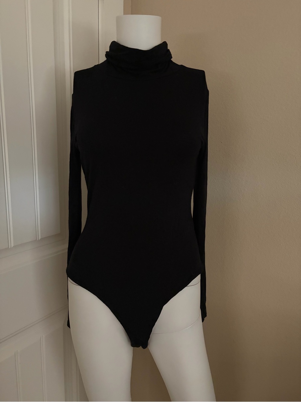 Black Turtleneck Long-Sleeve Bodysuit